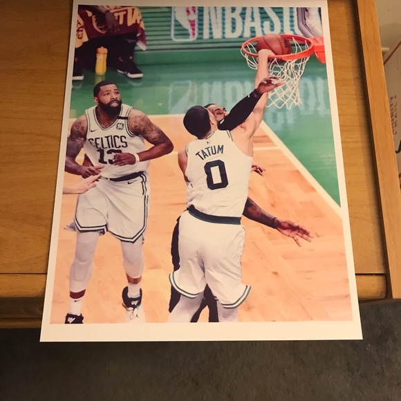 JAYSON TATUM DUNKS ON LEBRON JAMES 8.5x11 REPRINT 5 POSTER NBA GLOSSY BUNDLE SET - Picture 4 of 6